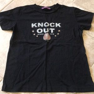 Black T-shirt with studded “Knock Out” Boxing Club